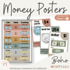 Money Posters - Boho Neutrals Theme Classroom Decor - Miss Jacobs Little Learners