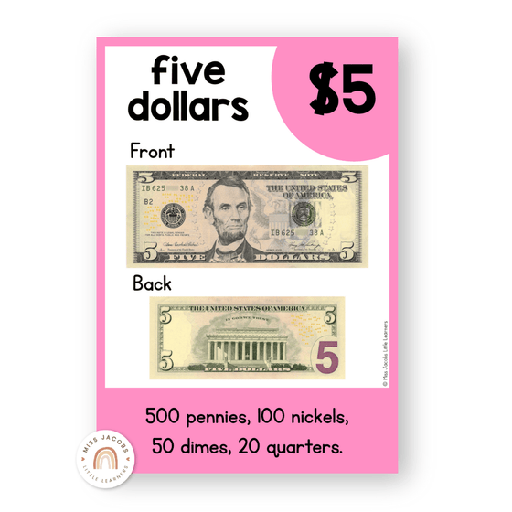 Money Posters - Cutesy Theme Classroom Decor - Miss Jacobs Little Learners