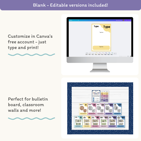 Money Posters - Dreamy Space Theme Classroom Decor - Miss Jacobs Little Learners