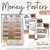 Money Posters - Neutrals Theme Classroom Decor - Miss Jacobs Little Learners