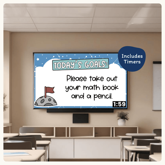 Morning Meeting Slides Templates: Google, Canva, PPT - Dreamy Space Theme - Miss Jacobs Little Learners