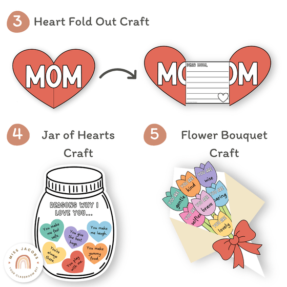 Mother's Day Craft Pack - Gifts, Cards, Activity Bundle - Miss Jacobs Little Learners