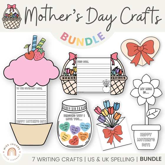 Mother's Day Craft Pack - Gifts, Cards, Activity Bundle - Miss Jacobs Little Learners