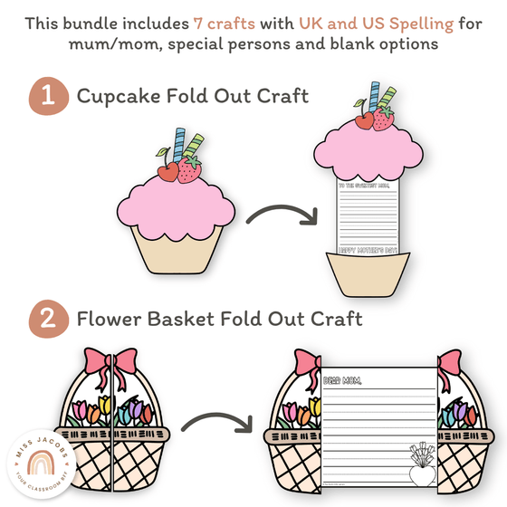 Mother's Day Craft Pack - Gifts, Cards, Activity Bundle - Miss Jacobs Little Learners