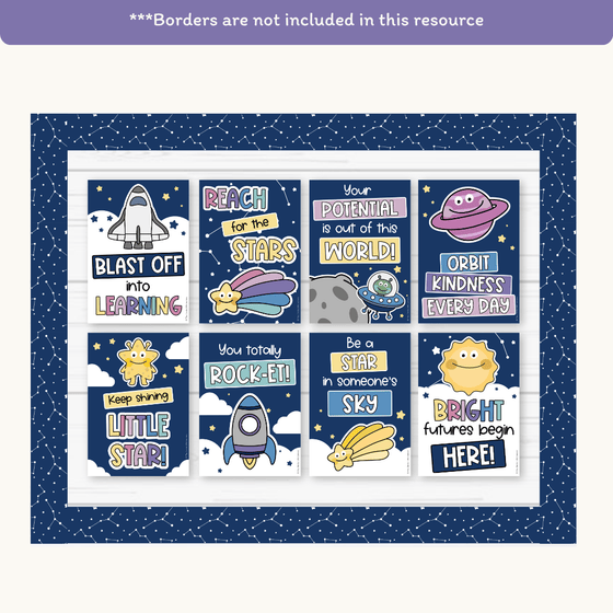 Motivational Classroom Posters - Dreamy Space Classroom Decor - Miss Jacobs Little Learners