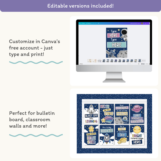 Motivational Classroom Posters - Dreamy Space Classroom Decor - Miss Jacobs Little Learners