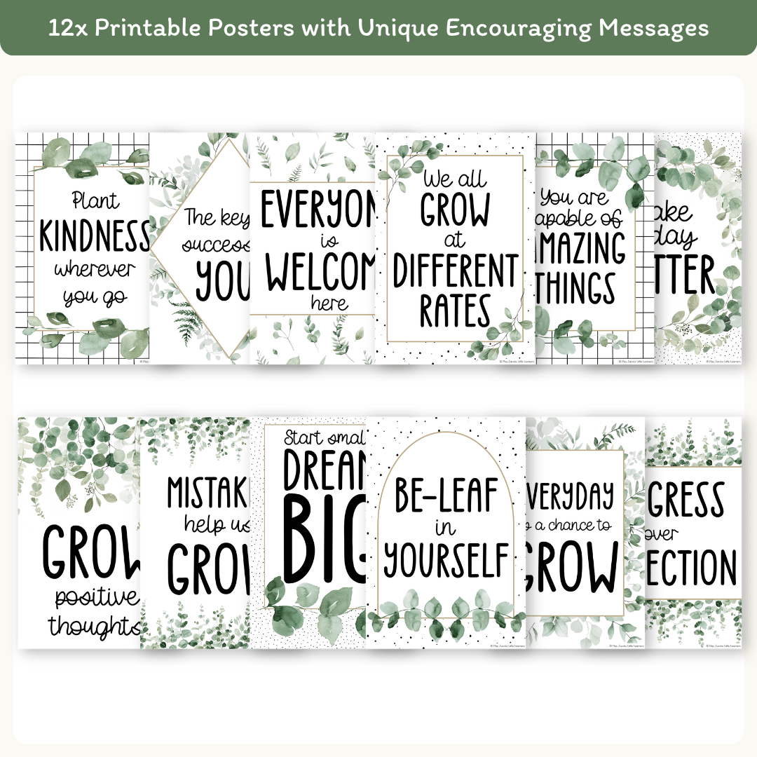 Motivational Classroom Posters - Modern Botanical Theme - MJLL – Miss ...