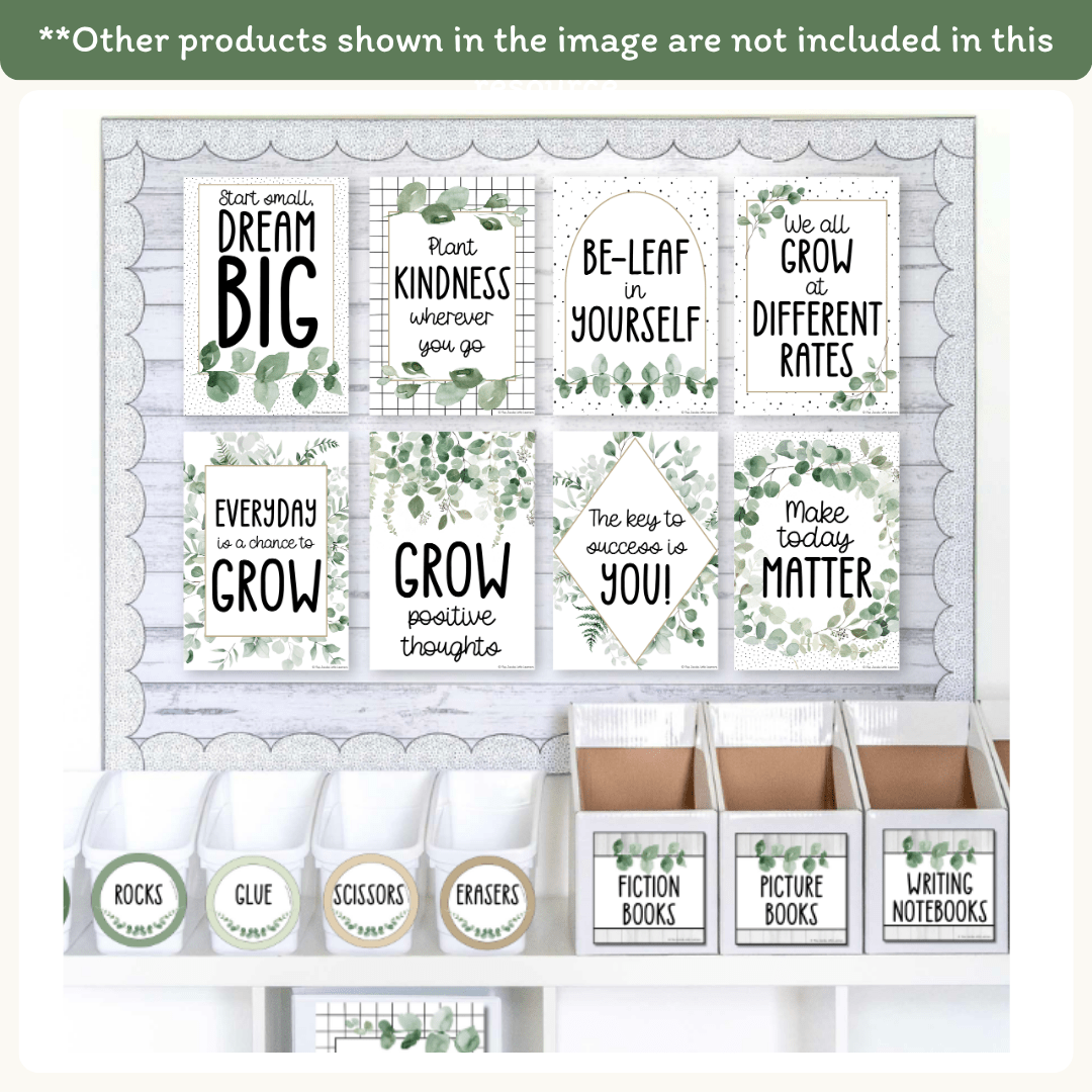 Motivational Classroom Posters - Modern Botanical Theme - MJLL – Miss ...