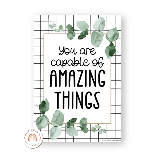 Motivational Classroom Posters - Modern Botanical Decor - Miss Jacobs Little Learners