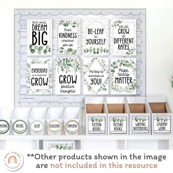Motivational Classroom Posters - Modern Botanical Decor - Miss Jacobs Little Learners
