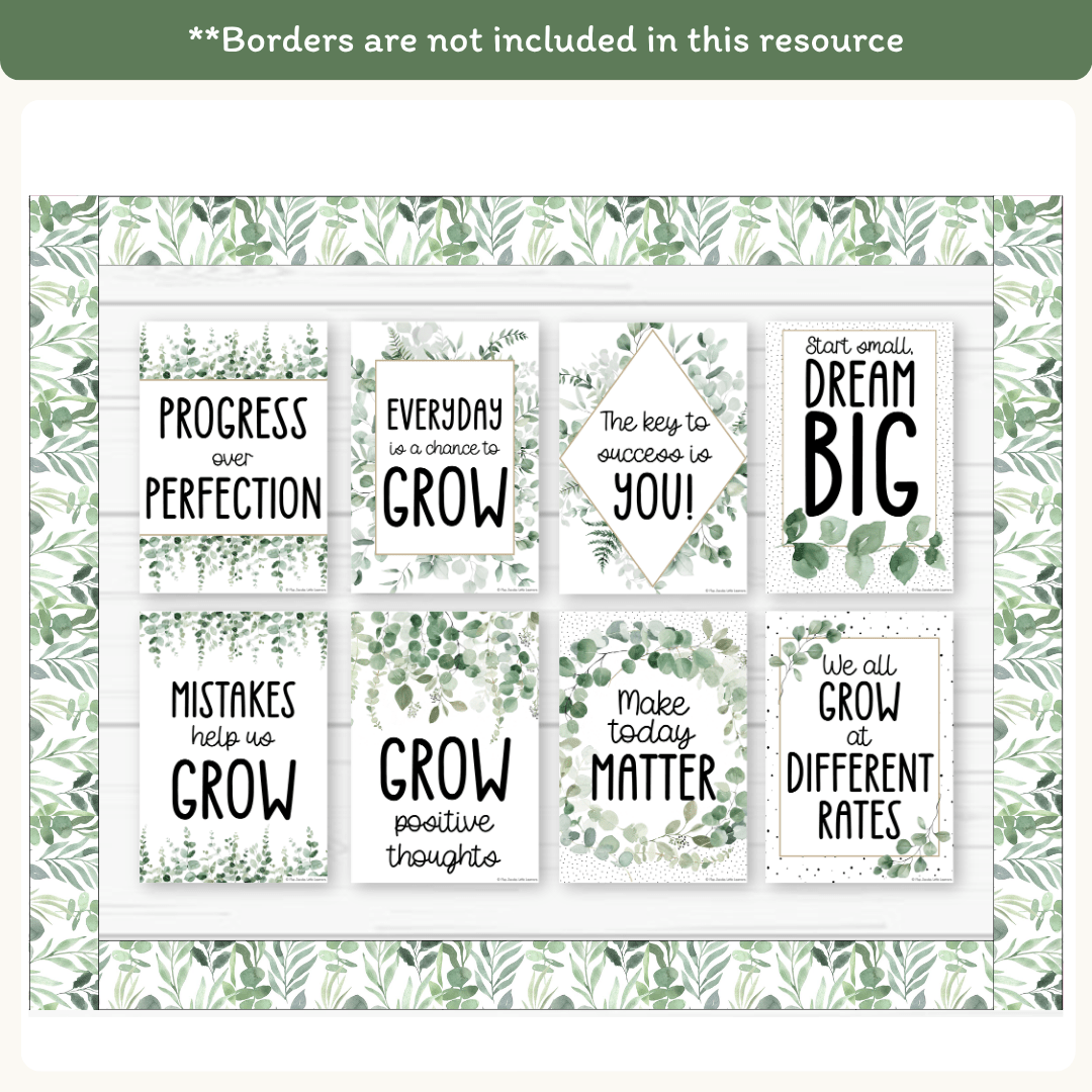 Motivational Classroom Posters - Modern Botanical Theme - MJLL – Miss ...
