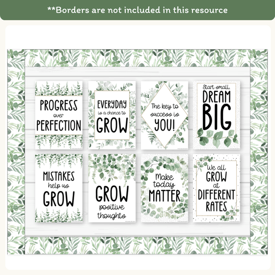Motivational Classroom Posters - Modern Botanical Theme - MJLL – Miss ...