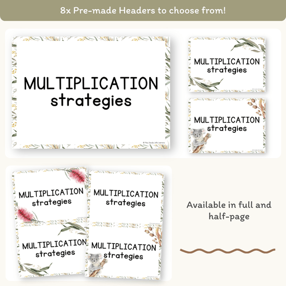 Multiplication Strategies Posters - Australiana Classroom Decor - Miss Jacobs Little Learners