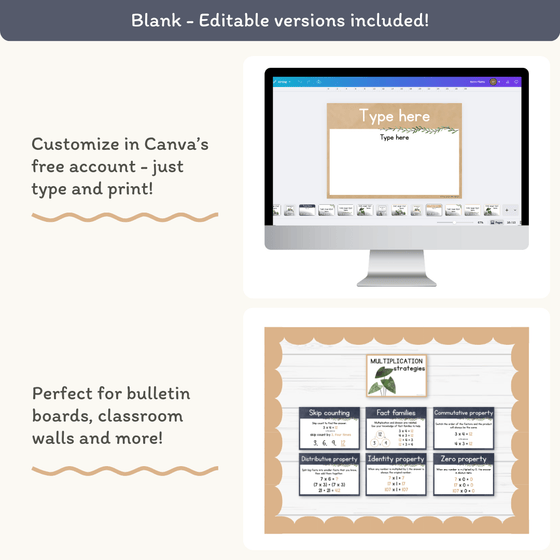 Multiplication Strategies Posters - Boho Plants Classroom Decor - Miss Jacobs Little Learners
