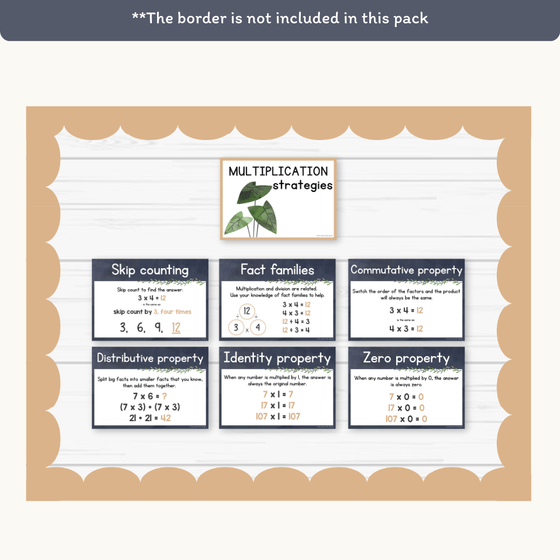 Multiplication Strategies Posters - Boho Plants Classroom Decor - Miss Jacobs Little Learners