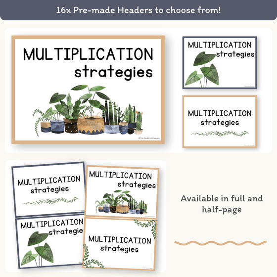 Multiplication Strategies Posters - Boho Plants Classroom Decor - Miss Jacobs Little Learners