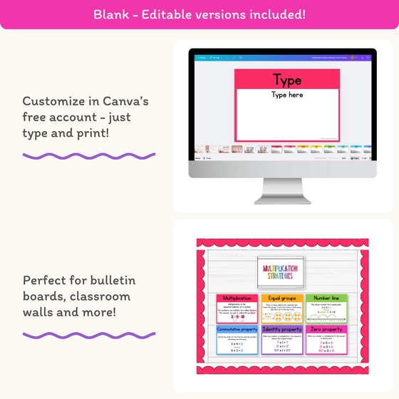 Multiplication Strategies Posters - Bright Classroom Decor - Miss Jacobs Little Learners