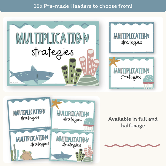 Multiplication Strategies Posters - Cute Sea Life Classroom Decor - Miss Jacobs Little Learners