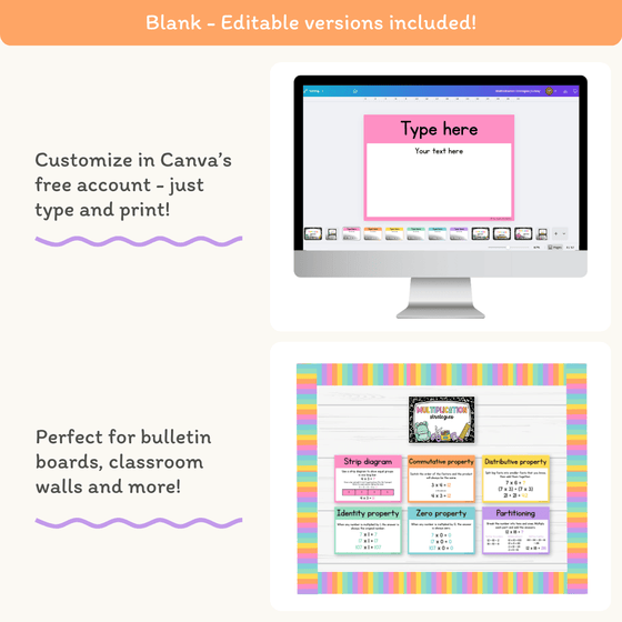 Multiplication Strategies Posters - Cutesy Classroom Decor - Miss Jacobs Little Learners