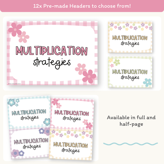 Multiplication Strategies Posters - Daisy Gingham Pastels Classroom Decor - Miss Jacobs Little Learners