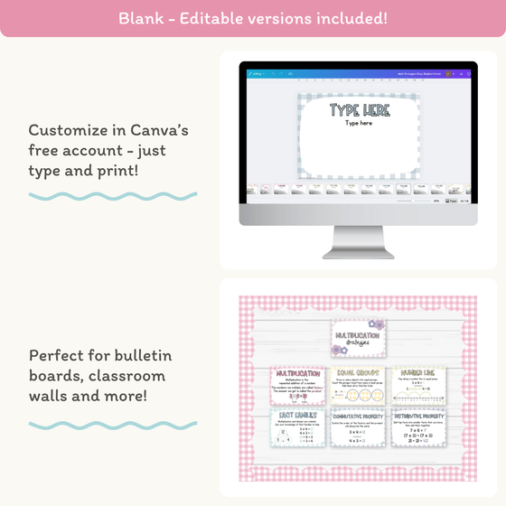 Multiplication Strategies Posters - Daisy Gingham Pastels Classroom Decor - Miss Jacobs Little Learners