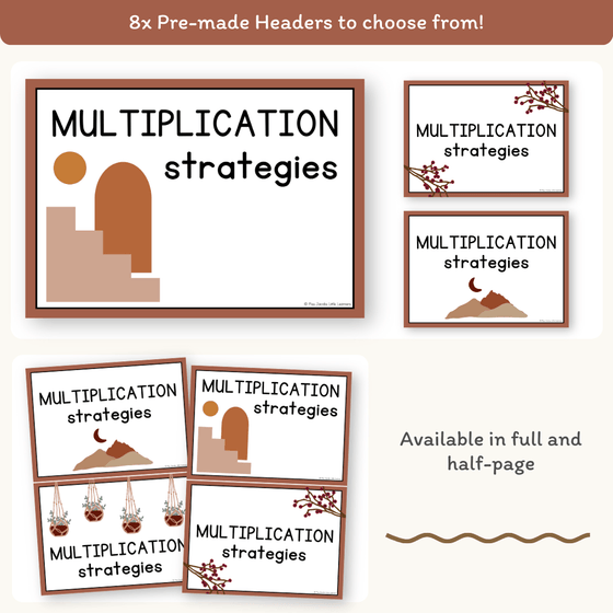 Multiplication Strategies Posters - Desert Neutrals Classroom Decor - Miss Jacobs Little Learners