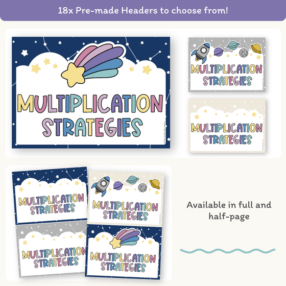 Multiplication Strategies Posters - Dreamy Space Theme Classroom Decor - Miss Jacobs Little Learners