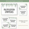 Multiplication Strategies Posters - Modern Botanical Classroom Decor - Miss Jacobs Little Learners