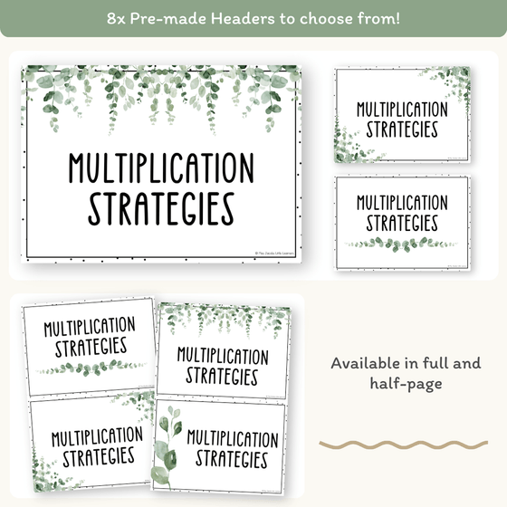 Multiplication Strategies Posters - Modern Botanical Classroom Decor - Miss Jacobs Little Learners