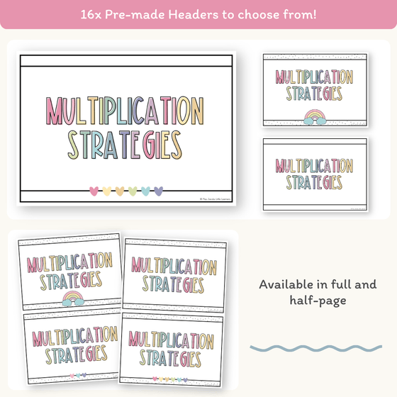 Multiplication Strategies Posters - Pastel Classroom Decor - Miss Jacobs Little Learners