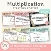 Multiplication Strategies Posters - Pastel Composition Notebook Math Decor - Miss Jacobs Little Learners