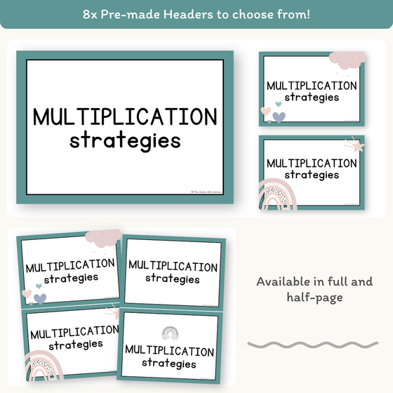 Multiplication Strategies Posters - Rainbow Calm Colors Classroom Decor - Miss Jacobs Little Learners