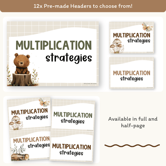 Multiplication Strategies Posters - Woodland Classroom Decor - Miss Jacobs Little Learners