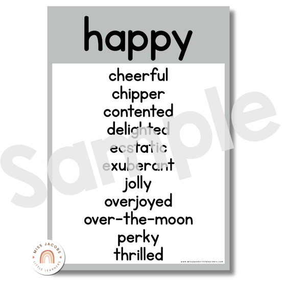 Neutral Toned English Posters Bundle | Boho Colour Palette - Miss Jacobs Little Learners