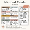 Neutral Toned Student Goal Posters Bundle | Neutral Classroom Decor - Miss Jacobs Little Learners