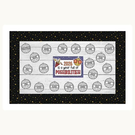 New Year Bulletin Board Decor Kit, Goals Craft & Activities Bundle - Miss Jacobs Little Learners