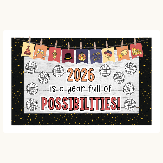 New Year Bulletin Board Decor Kit, Goals Craft & Activities Bundle - Miss Jacobs Little Learners