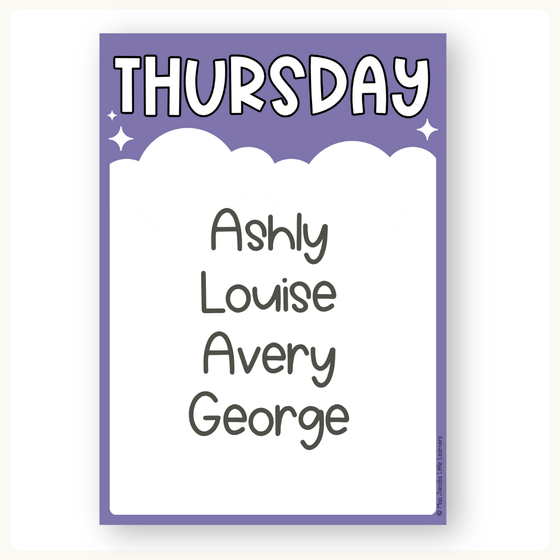 News Roster Show & Tell Display - Dreamy Space Classroom Decor - Miss Jacobs Little Learners