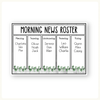 News Roster Show & Tell Display - Modern Botanical Decor - Miss Jacobs Little Learners