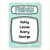 News Roster Show & Tell Display - Pastel Composition Notebook Classroom Decor - Miss Jacobs Little Learners