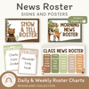 News Roster Show & Tell Display - Woodland Theme Classroom Decor - Miss Jacobs Little Learners