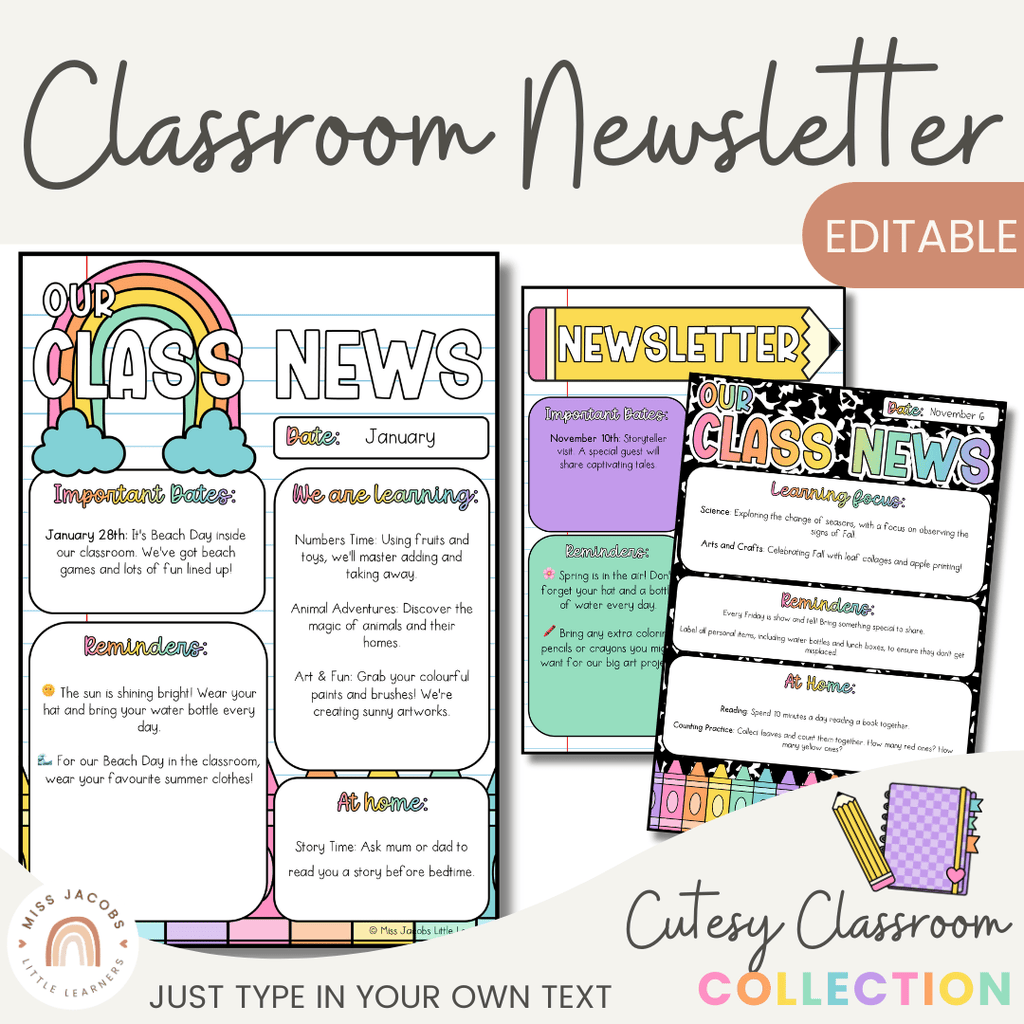 Classroom Newsletter Templates The EASIEST Free Editable Classroom