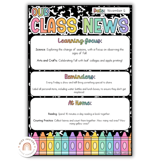 Newsletter Templates - Cutesy Classroom Decor - Miss Jacobs Little Learners