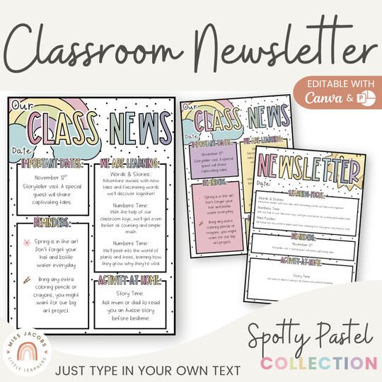 Newsletter Templates - Spotty Pastel Classroom Decor