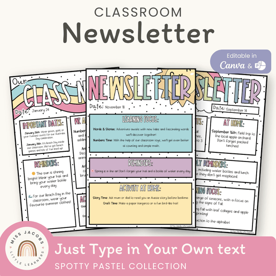 Newsletter Templates - Spotty Pastel Classroom Decor