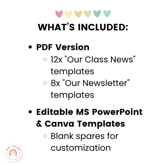 Newsletter Templates - Spotty Pastel Classroom Decor - Miss Jacobs Little Learners