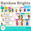 NSW Font Rainbow Brights Classroom Decor Bundle - Miss Jacobs Little Learners