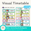 NSW Font Visual Timetable | Editable | Rainbow Brights | Aussie Fonts - Miss Jacobs Little Learners