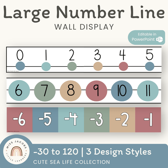 Number Line - Cute Sea Life Classroom Decor