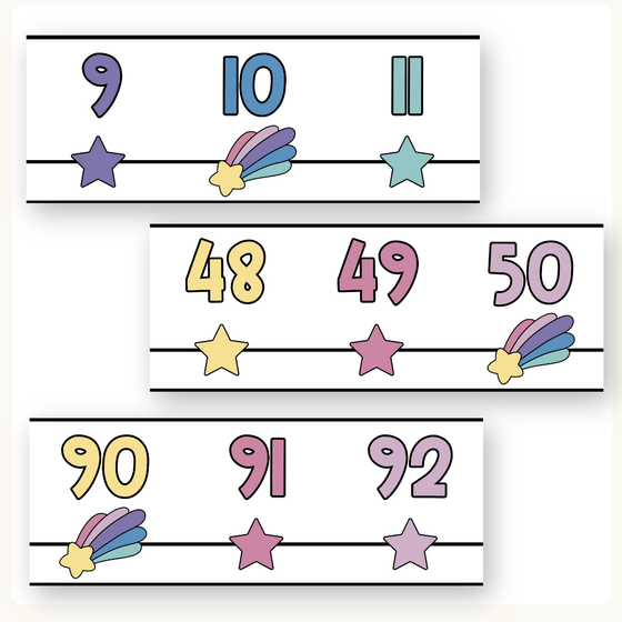Number Line - Dreamy Space Classroom Decor - Miss Jacobs Little Learners